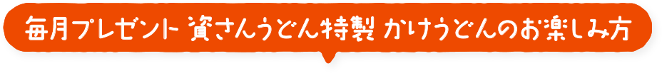 毎月プレゼント 資さんうどん特製 かけうどんお楽しみ方