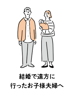 結婚で遠方に行ったお子様夫婦へ
